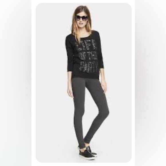 EXPRESS Cashmere Blend Leggings Heather Gray - Picture 8 of 8